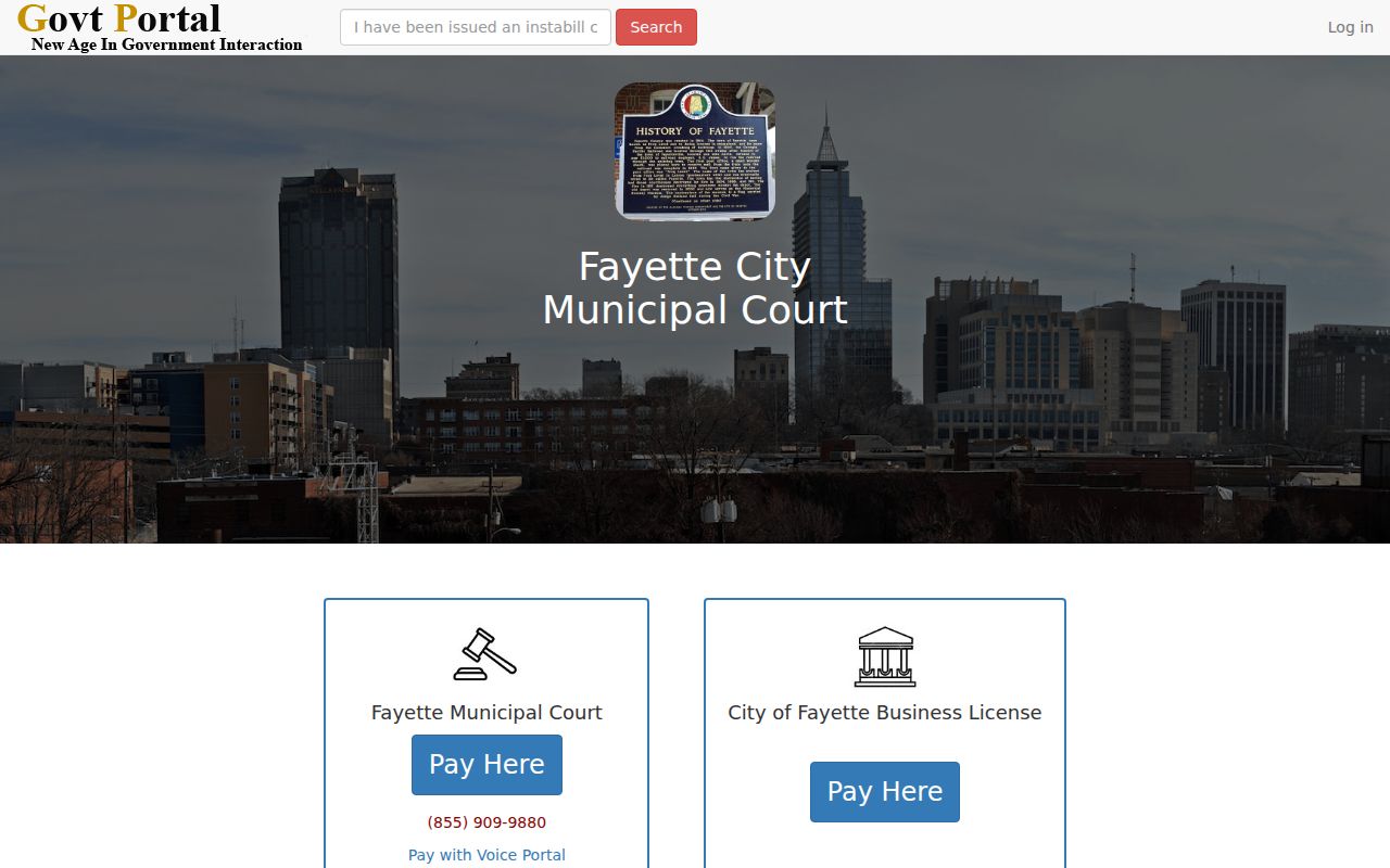 Fayette warrant search municipal court payment entry